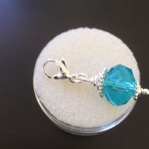 Origami Owl Turquoise Blue Silver Crystal Dangle Charm Living Locket NWT